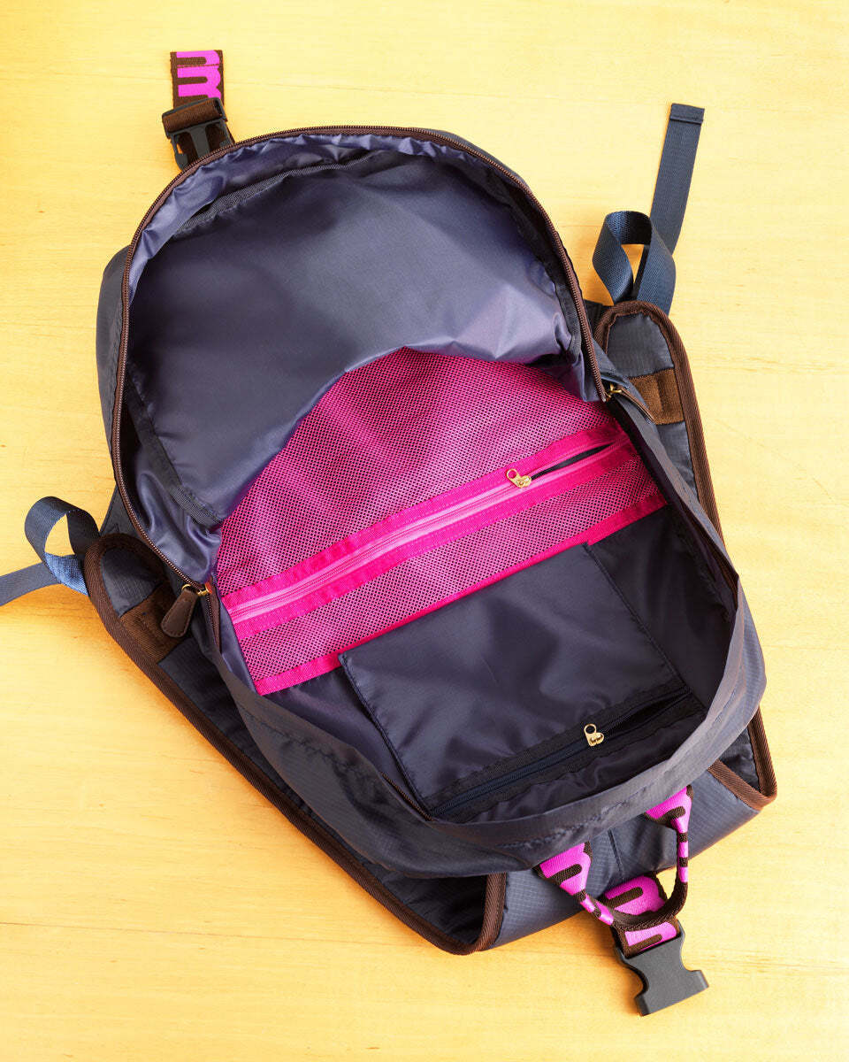 backpack【navy×pink logo】