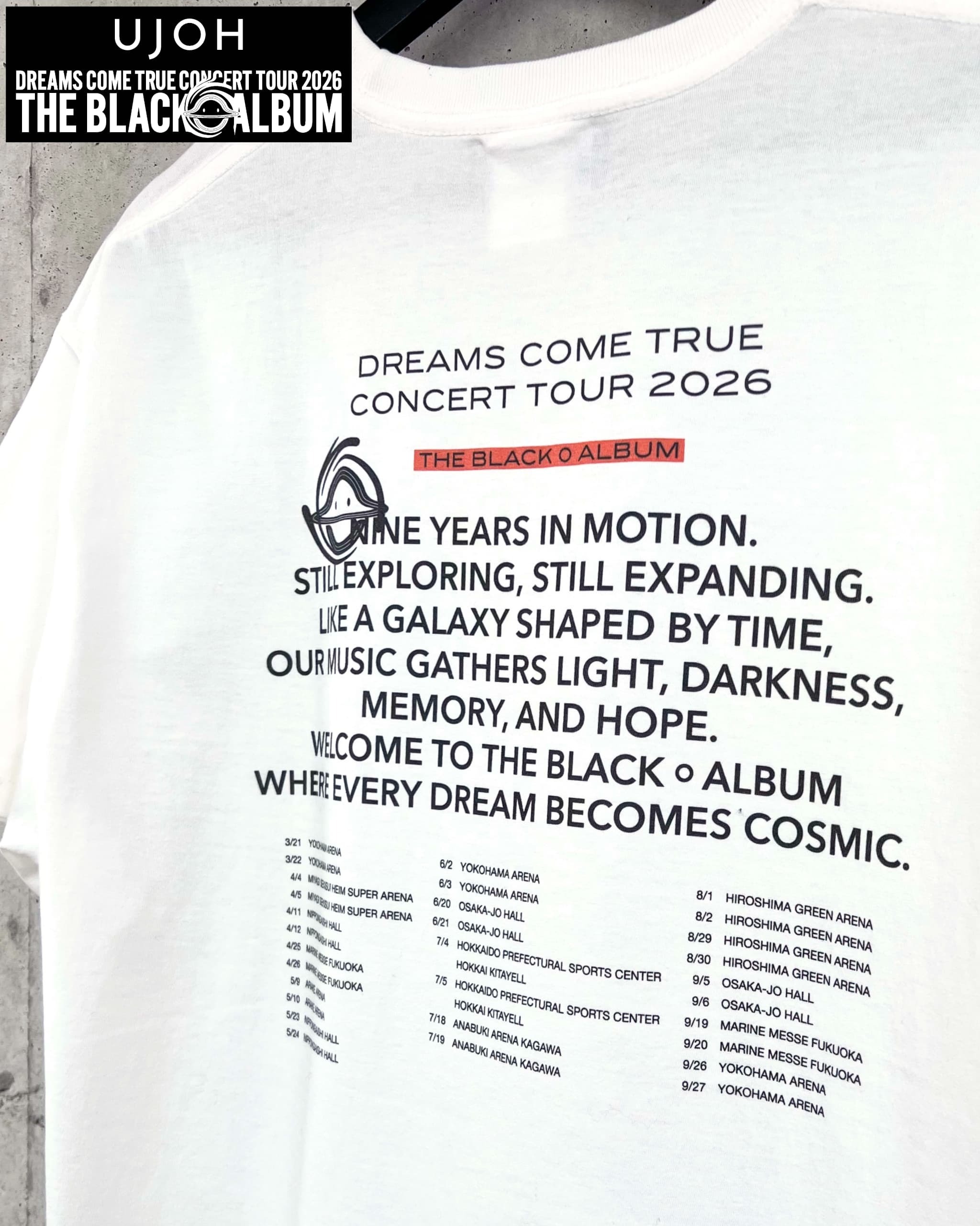 UJOH DREAMS COME TRUE Tシャツ XL ホワイト UJOH Collaboration】T-SHIRT White | TBAツアーグッズ | DCTgarden